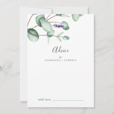 Rustic Lavender and Eucalyptus Wedding Advice Card