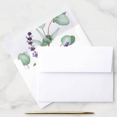 Rustic Lavender and Eucalyptus Wedding Envelope Liner