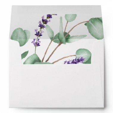 Rustic Lavender and Eucalyptus Wedding Invitations Envelope