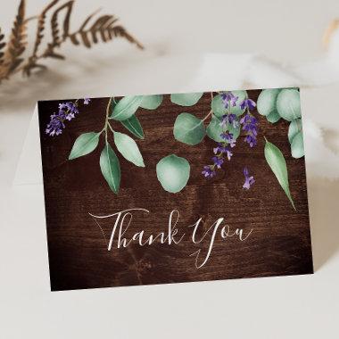 Rustic Lavender and Eucalyptus | Wooden Thank You Invitations