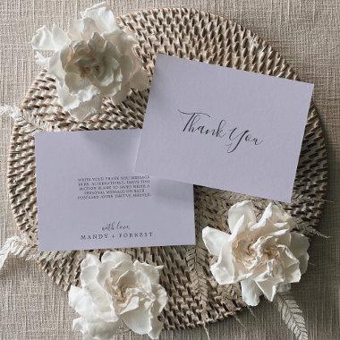 Rustic Lavender Coordinate Light Purple Thank You Invitations