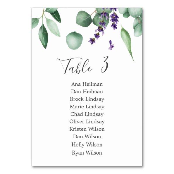 Rustic Lavender Double Sided Seating Chart Invitations