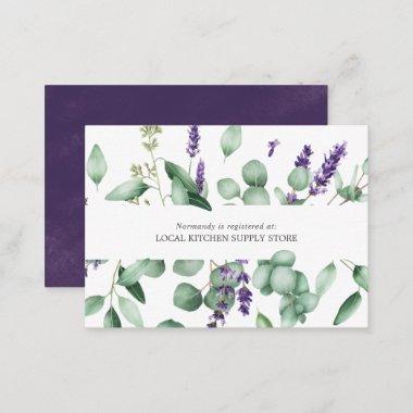 Rustic Lavender & Eucalyptus Gift Registry Enclosure Invitations