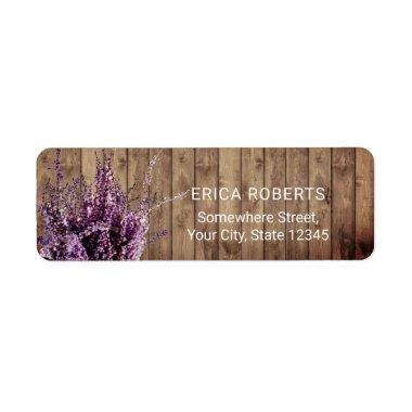 Rustic Lavender Floral Country Barn Wooden Label