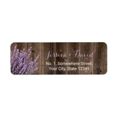 Rustic Lavender Floral Elegant Barn Wood Label
