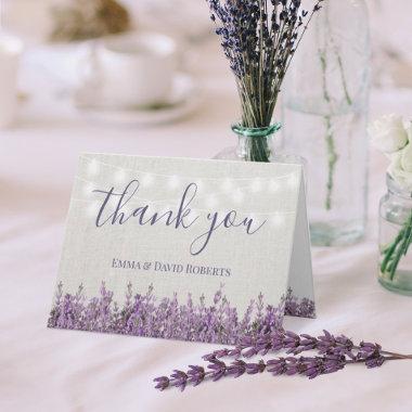 Rustic Lavender Floral Elegant Wedding Thank You
