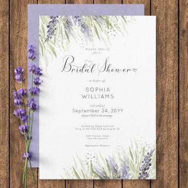 Rustic Lavender & Sage Bridal Shower Invitations