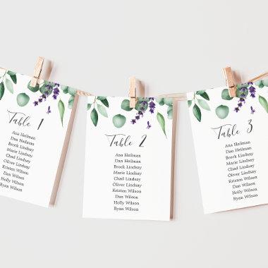 Rustic Lavender Table Number Seating Chart Invitations