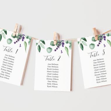 Rustic Lavender Table Number Seating Chart