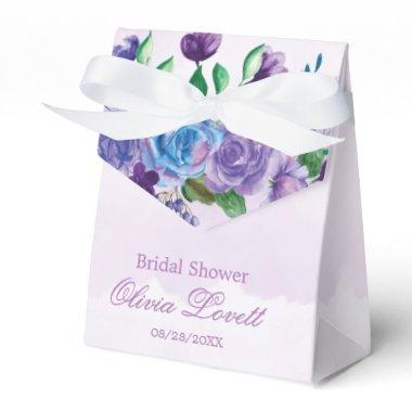 Rustic Lavender Watercolor Floral Bridal Shower Favor Boxes