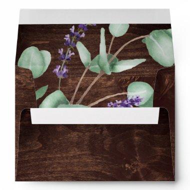 Rustic Lavender | Wooden Wedding Invitations Envelope