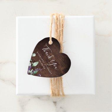 Rustic Lavender | Wooden with Quote Back Thank You Favor Tags