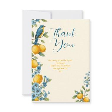 Rustic lemon and bluebird  thank you