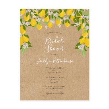 Rustic Lemon Blossom Greenery Bridal Shower Announcement PostInvitations