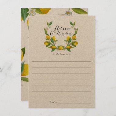 Rustic Lemon Bridal Shower advice and wishes Invitations
