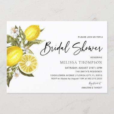 Rustic Lemon Bridal Shower Invitations