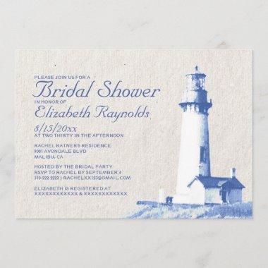 Rustic Lighthouse Bridal Shower Invitations
