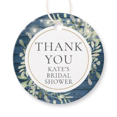 Rustic Lights Greenery Bridal Shower Thank You Favor Tags