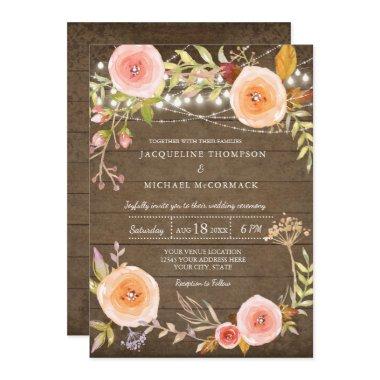 Rustic Lights n Wood  Floral Wreath