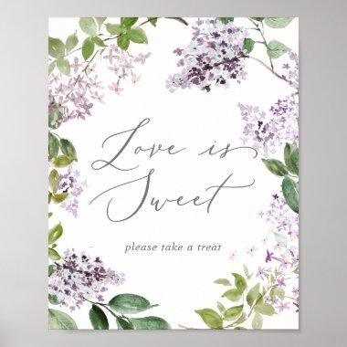 Rustic Lilac Love Is Sweet Wedding Sign