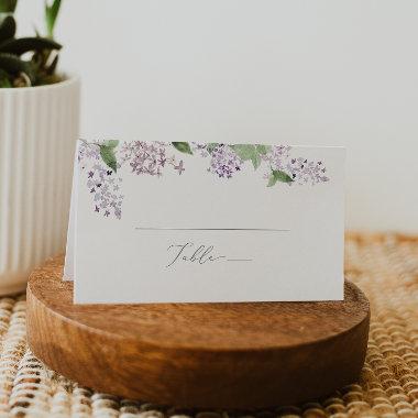 Rustic Lilac Monogram Folded Wedding Place Invitations