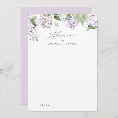 Rustic Lilac Wedding Advice Card