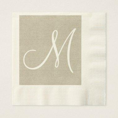 Rustic Linen Initial | Wedding Paper Napkins