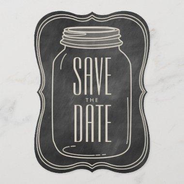 RUSTIC MASON JAR | CHALKBOARD SAVE THE DATE