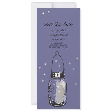 Rustic Mason Jar & Fireflies Save the Date