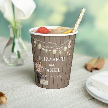 Rustic Mason Jar Personalized  Paper Paper Cups