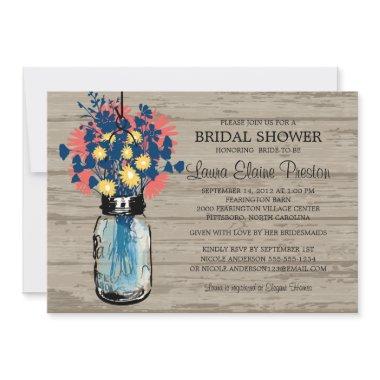 Rustic Mason Jar Wildflowers