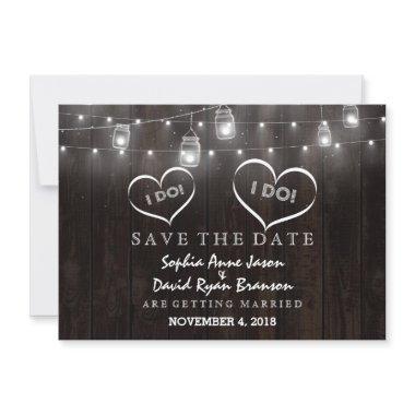 Rustic Mason Jars String Lights Barn Save The Date