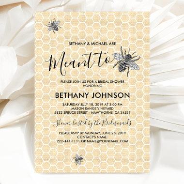 Rustic Meant to Bee Bridal Shower Invitations