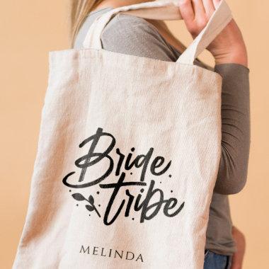 Rustic Minimalist Personalized Bride Tribe Tote Bag