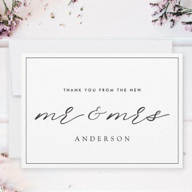 Rustic Modern From the New Mr. and Mrs. Wedding Thank You Invitations