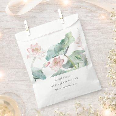 Rustic Modern Pastel Blush Waterlily Bridal Shower Favor Bag