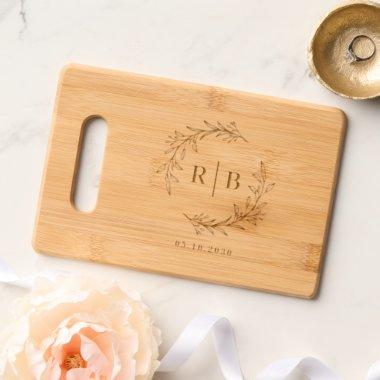 Rustic Monogram Couple Personalized Cutting Board