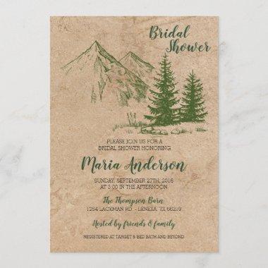 Rustic Mountain Bridal Shower Invitations