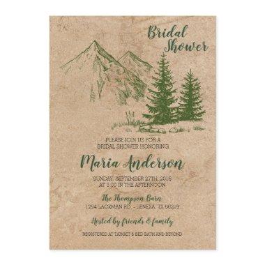 Rustic Mountain Bridal Shower Invitations