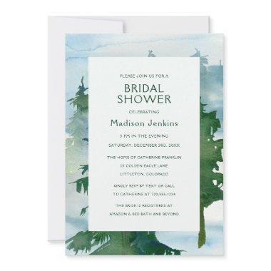 Rustic Mountain Forest Watercolor Bridal Shower