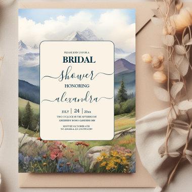 Rustic Mountain Meadow Bridal Shower Invitations