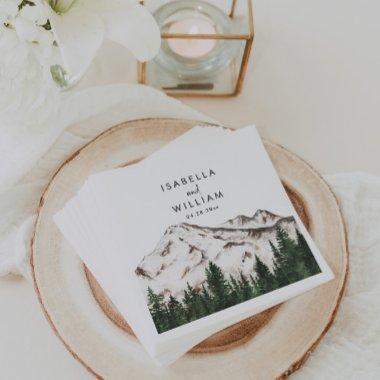 Rustic Mountains Forest Wedding Napkins