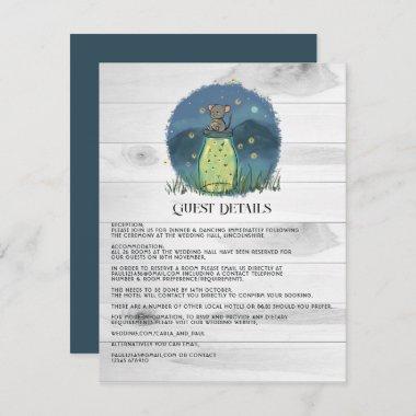 Rustic Mouse Firefly Mason Jar Guest Details Enclosure Invitations