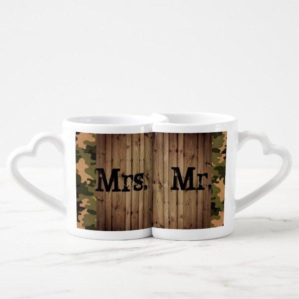 rustic mr and mrs western country Camo Wedding Coffee Mug Set