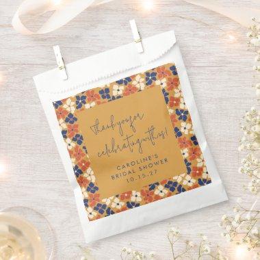 Rustic Mustard Blue Floral  Thank You Favor Bag