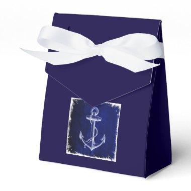rustic Navy Blue anchor nautical wedding Favor Boxes