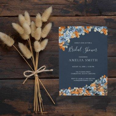 Rustic Navy Blue And Rust Terracota