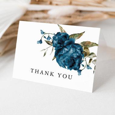 Rustic Navy Blue Floral Thank You