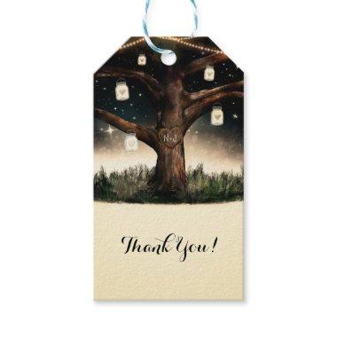 Rustic Night Tree with Lights & Mason Jars Wedding Gift Tags