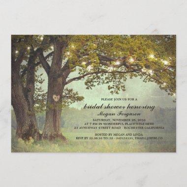Rustic Oak Tree Romantic Bridal Shower Invitations